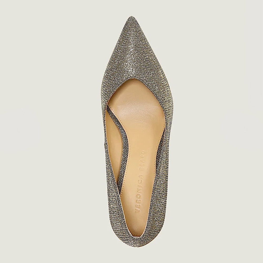 Veronica Beard Nathalia Metallic Pointy Toe Heels - Picture 7 of 11